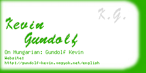 kevin gundolf business card